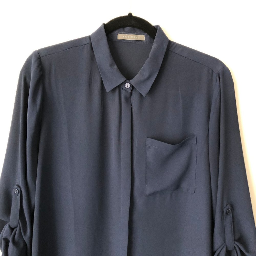 Suzy Shier Navy Blouse